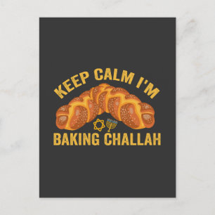 Keep Calm I'm Baking Challah Funny Hanukkah  Postcard