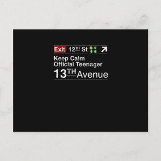 Keep Calm I'm Officially a Teenager, NYC Postcard