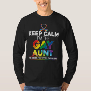 Keep Calm I'm The Gay Aunt Rainbow Ribbon Lgbt Pri T-Shirt
