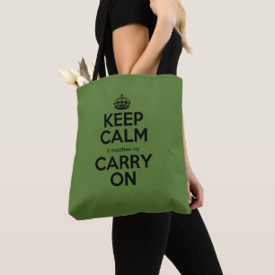 Keep Calm it matches my carry on pun pickle green Tote Bag