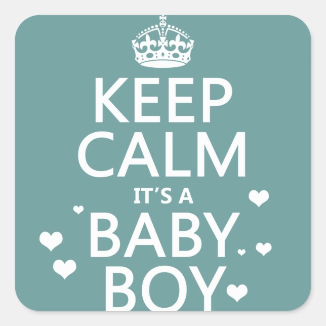 Keep Calm It's A Baby Boy Square Sticker (Front)