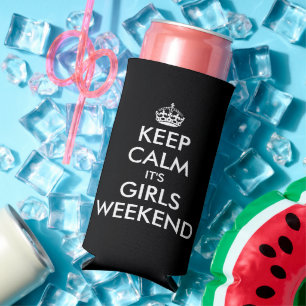 Keep calm it's girls weekend funny seltzer can cooler