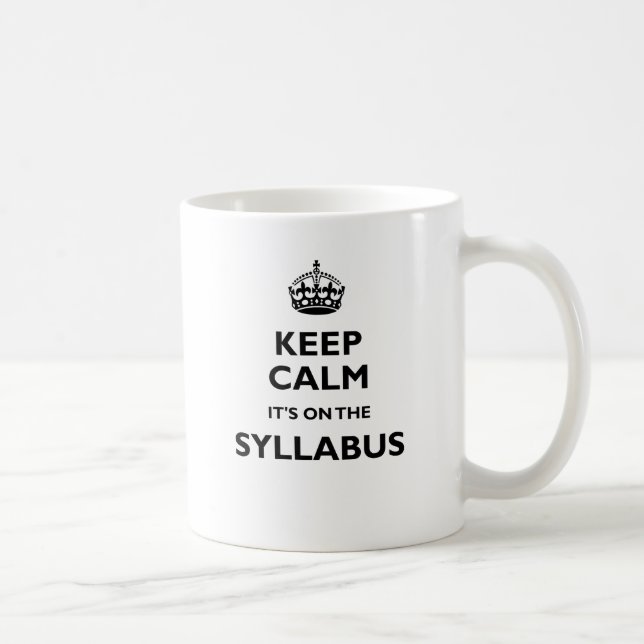 Keep Calm It's On The Syllabus Coffee Mug (Right)