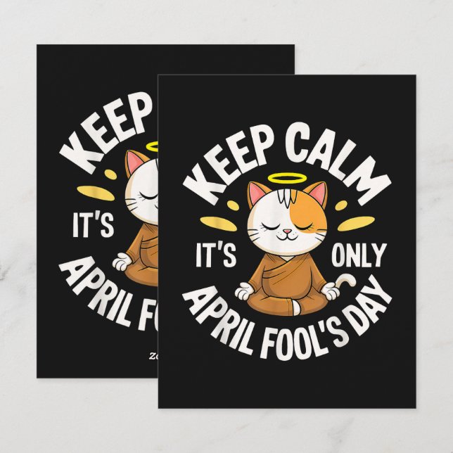 Keep Calm it's only April Fool's Day Holiday Card (Front/Back)