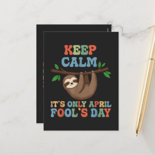 keep calm it's only April fool's day Holiday Postcard