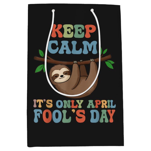 keep calm it's only April fool's day Medium Gift Bag (Front)