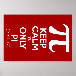 Keep Calm It's Only Pi (Pi = 3.142) Poster
