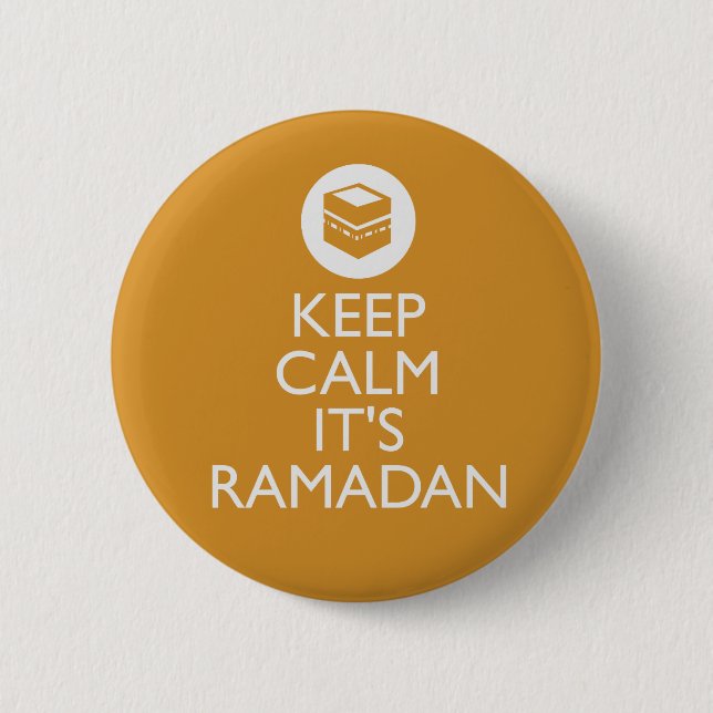 keep calm its ramadan 6 cm round badge (Front)