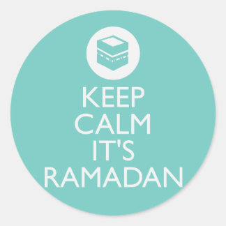 keep calm its ramadan-turquoise classic round sticker