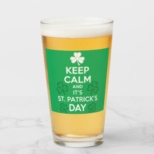 Keep Calm It's St Patricks Day Irish  Glass