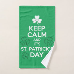 Keep Calm It's St Patricks Day Irish Hand Towel