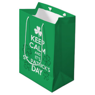 Keep Calm It's St Patricks Day Irish  Medium Gift Bag