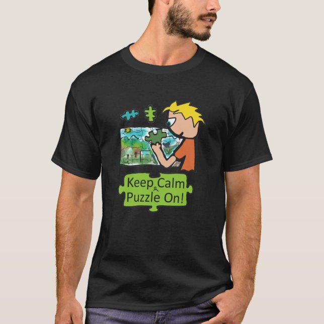 Keep Calm Jigsaw Puzzle T-Shirt (Front)