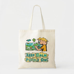 Keep Calm Jigsaw Puzzle Tote Bag