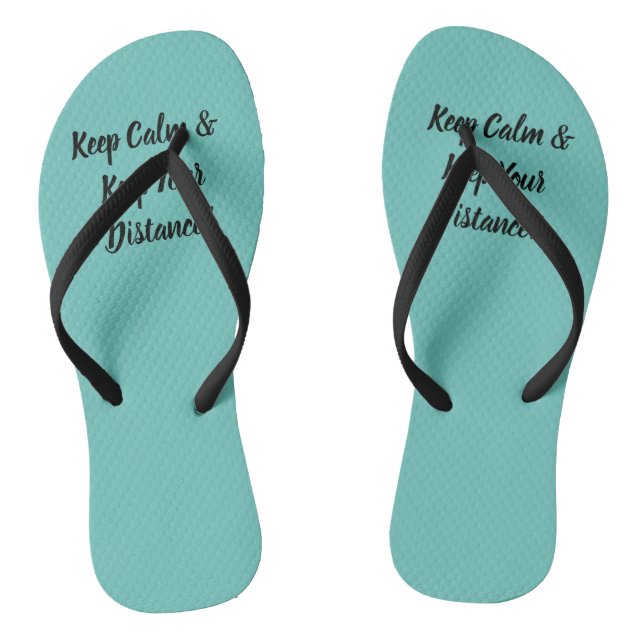 Keep Calm & Keep Your Distance Thongs (Footbed)