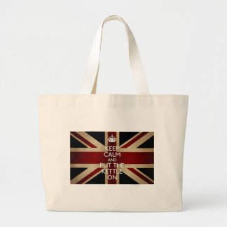 Keep Calm (kettle on) Large Tote Bag