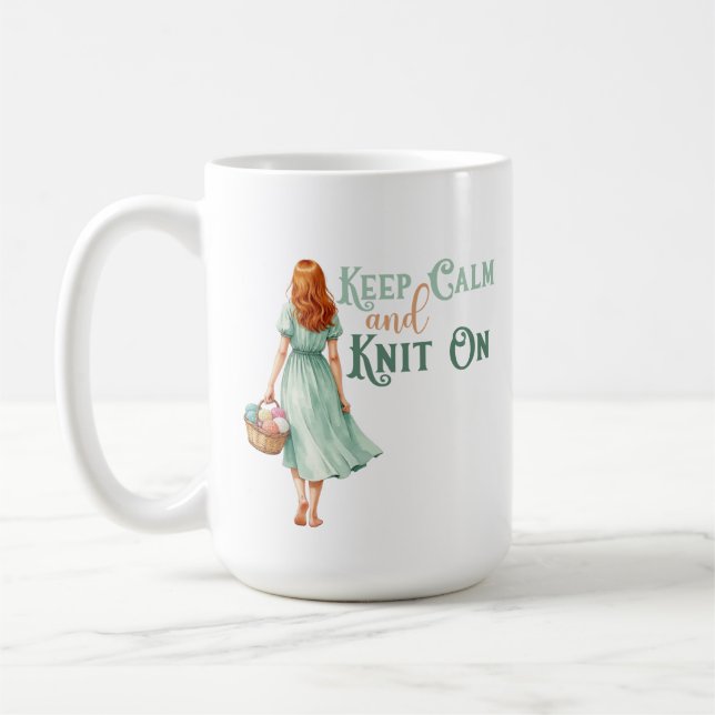 Keep Calm & Knit On Mug (Left)
