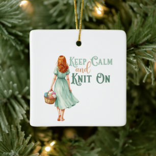 Keep Calm & Knit On Ornament