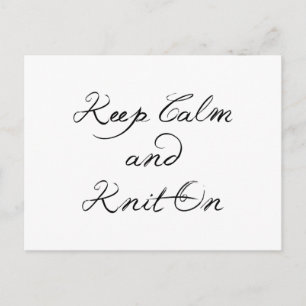 Keep Calm Knit On Postcard