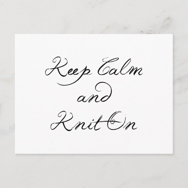 Keep Calm Knit On Postcard (Front)
