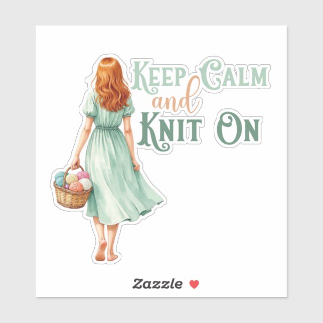 Keep Calm & Knit On Sticker (Sheet)