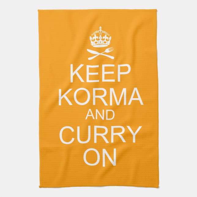 Keep Calm Korma Curry Kitchen Towel (Vertical)