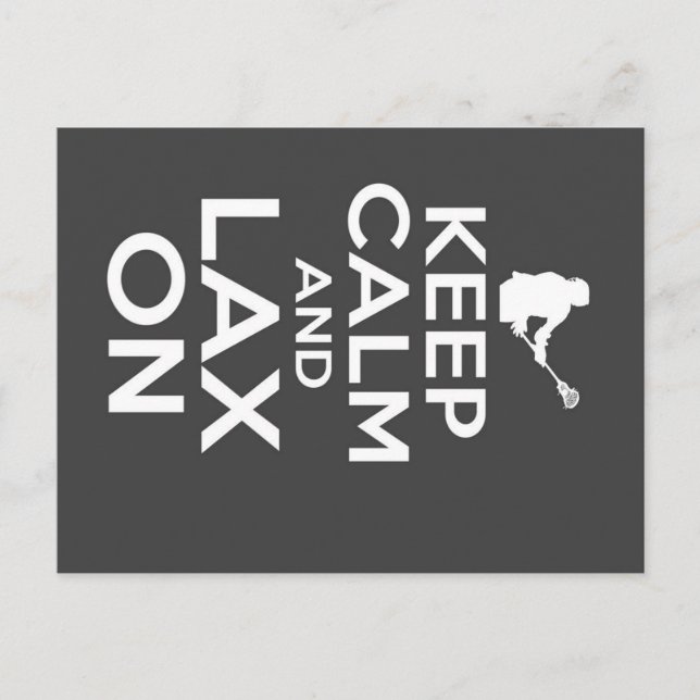 Keep Calm Lacrosse Canvas Announcement Postcard (Front)