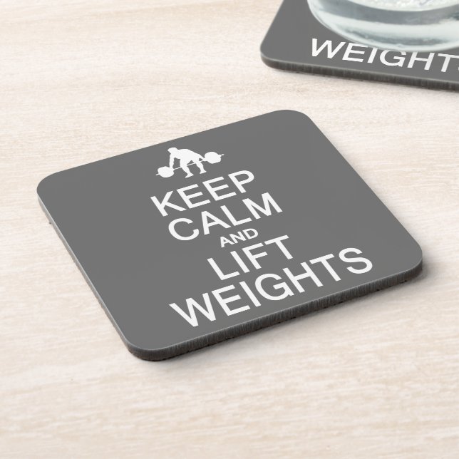 Keep Calm & Lift Weights custom colour coasters (Left Side)