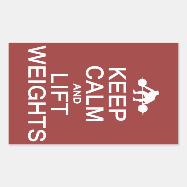 Keep Calm & Lift Weights custom colour stickers (Front)