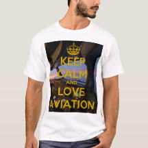Keep Calm love Aviation Club airliner white T-Shir