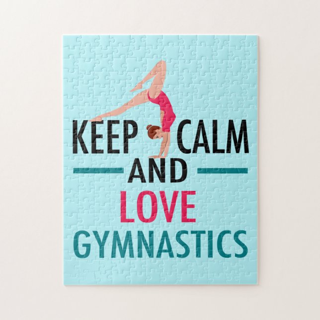 Keep Calm Love Gymnastics Beautiful Gymnast Jigsaw Puzzle (Vertical)