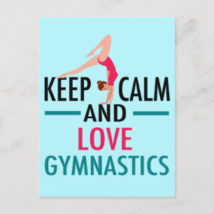 Keep Calm Love Gymnastics Beautiful Gymnast Postcard