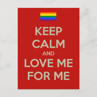 keep calm love me postcard