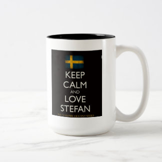 Keep Calm & Love Stefan-The Vampire Destiny Series Two-Tone Coffee Mug