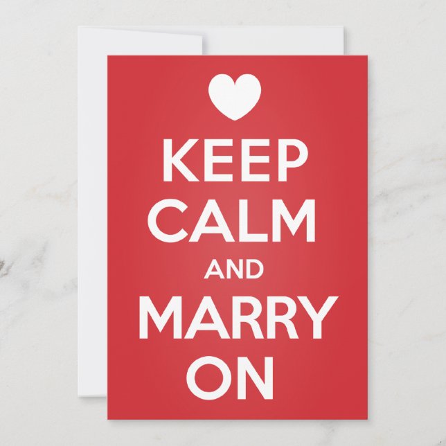 Keep Calm Marry On Save The Date Invitation (Front)