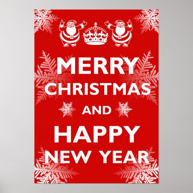 Keep Calm Merry Christmas Poster (Front)