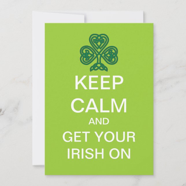 KEEP CALM Mod St. Patrick's Day Party Invitation (Front)