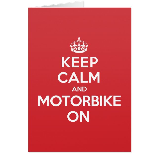Keep Calm Motorbike Greeting Note Card (Front)
