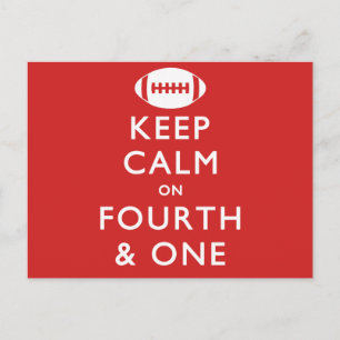 Keep Calm on Fourth and One Postcard