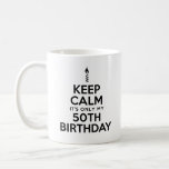 Keep Calm Only 50th Birthday Mug<br><div class="desc">Keep Calm It's Only My 50th Birthday cool mug. A great mug for anyone turning fifty years old. It features a candle icon. There's no reason to panic,  you're only turning 50. A great gift for a 50th milestone birthday.</div>