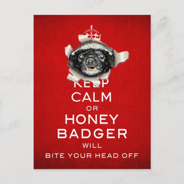 Keep Calm, or Honey Badger… Postcard (Front)