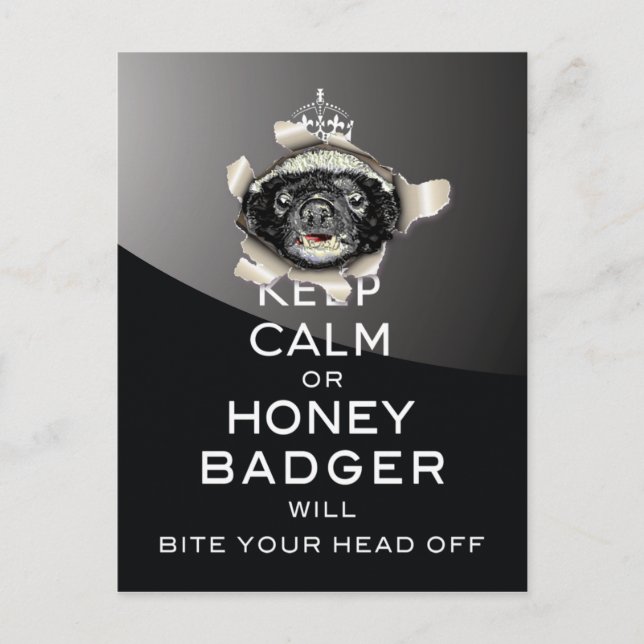 Keep Calm, or Honey Badger… Postcard (Front)