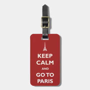 Keep Calm Paris Red Luggage Tag