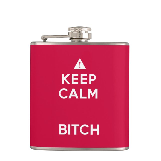 Keep Calm Parody Funny Flask (Front)