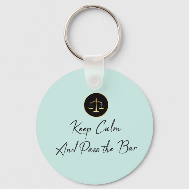 Keep Calm. Pass the Bar. Key Ring (Front)