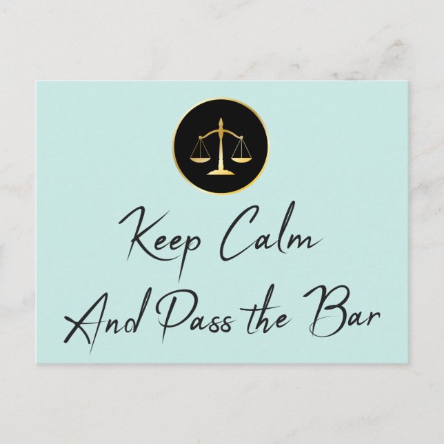Keep Calm. Pass the Bar. Postcard (Front)