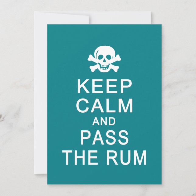 Keep Calm & Pass the Rum card, customise (Front)