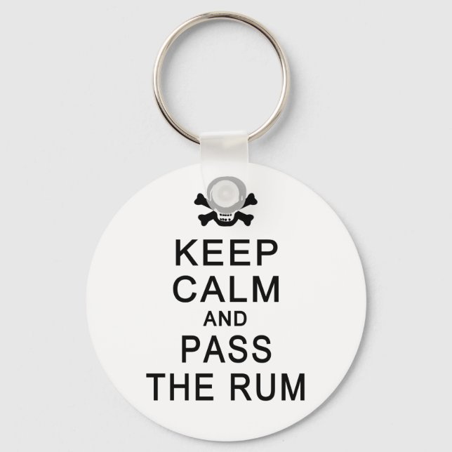 Keep Calm & Pass The Rum key chain (Front)