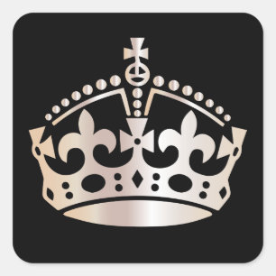 Keep Calm Pearl Crown - Change background Square Sticker
