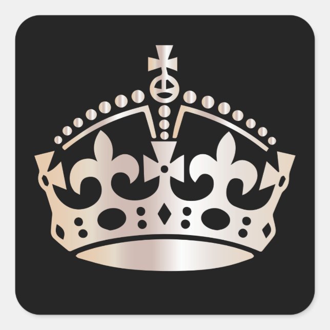 Keep Calm Pearl Crown - Change background Square Sticker (Front)
